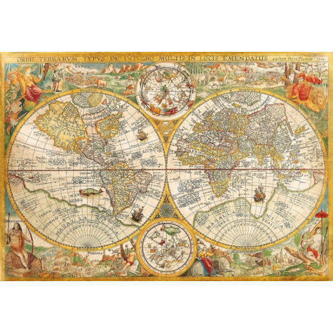 CLEMENTONI Puzzle Historická mapa světa 2000 dílků ~ 2