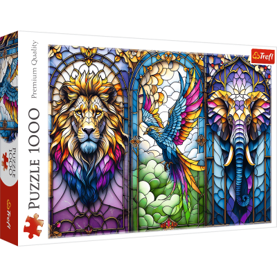 TREFL Puzzle Vitráž se zvířaty 1000 dílků