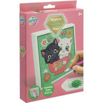 MOXY Diamantové malování na rámu Kočičky 15x15cm