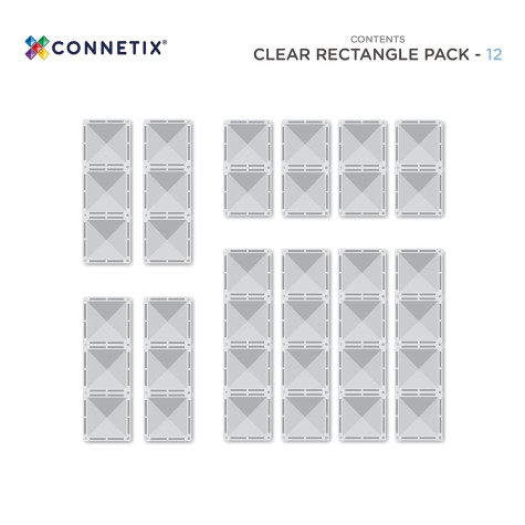 CONNETIX Clear Rectangle Pack 12 dílů ~ 5