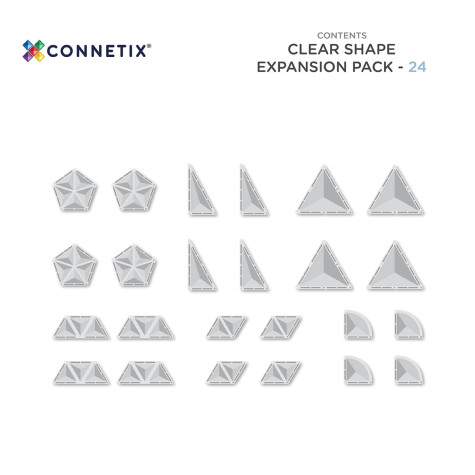 CONNETIX Clear Shape Expansion Pack 24 dílů ~ 5