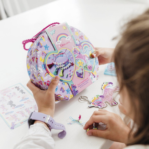 TOTUM Kreativní sada 2v1 Unicorn diamantové malování, výroba náramků ~ 3