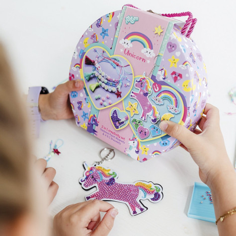 TOTUM Kreativní sada 2v1 Unicorn diamantové malování, výroba náramků ~ 4