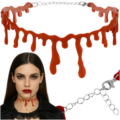 Halloweenský náhrdelník ve tvaru kapající krve Ruhhy 26143