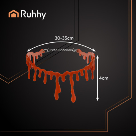 Halloweenský náhrdelník ve tvaru kapající krve Ruhhy 26143 ~ 3