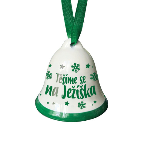 Nekupto Vánoční zvonek s potiskem - Těšíme se na Ježíška ~ 1