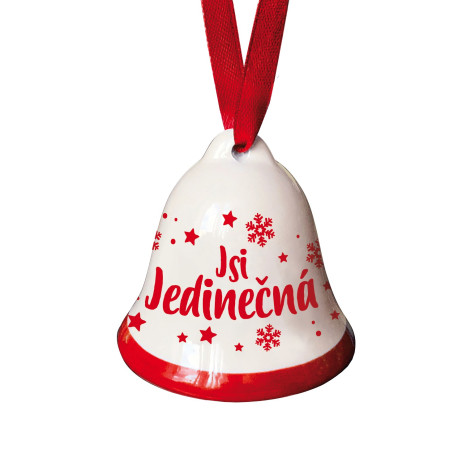Nekupto Vánoční zvonek s potiskem - Jsi jedinečná ~ 1