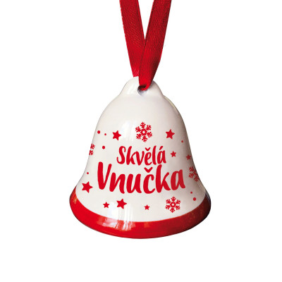 Nekupto Vánoční zvonek s potiskem - Skvělá vnučka