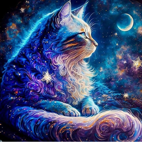 Norimpex Diamantový obrázek malování 30x40cm - Vesmírná kočka ~ 2