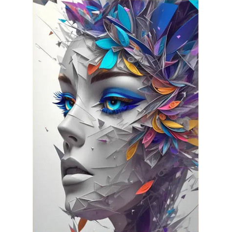 Norimpex Diamantový obrázek malování 30x40cm - Futuristická abstrakce Žena ~ 2