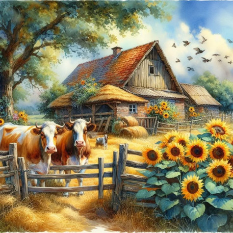 Norimpex Diamantový obrázek malování 30x40cm - Dům na farmě ~ 2