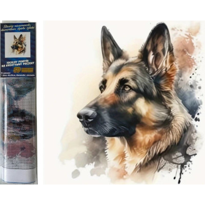 Norimpex Diamantový obrázek malování 30x40cm - Vlčák portrét hlava