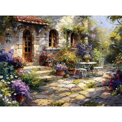 Norimpex Diamantový obrázek malování 30x40cm - Kamenné terasy v zahradě