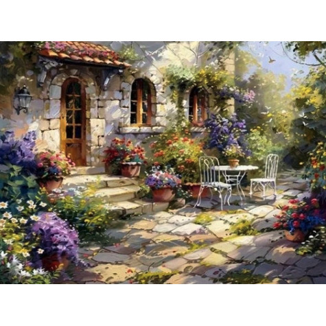 Norimpex Diamantový obrázek malování 30x40cm - Kamenné terasy v zahradě ~ 1