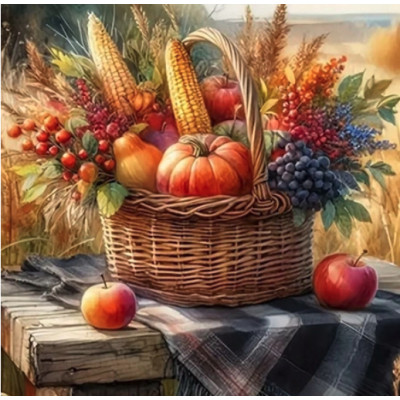Norimpex Diamantový obrázek malování 30x40cm - Podzimní košík