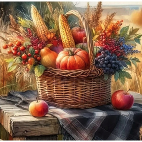 Norimpex Diamantový obrázek malování 30x40cm - Podzimní košík ~ 1