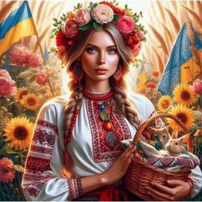 Norimpex Diamantový obrázek malování 30x40cm - Slovanská dívka Ukrajinka