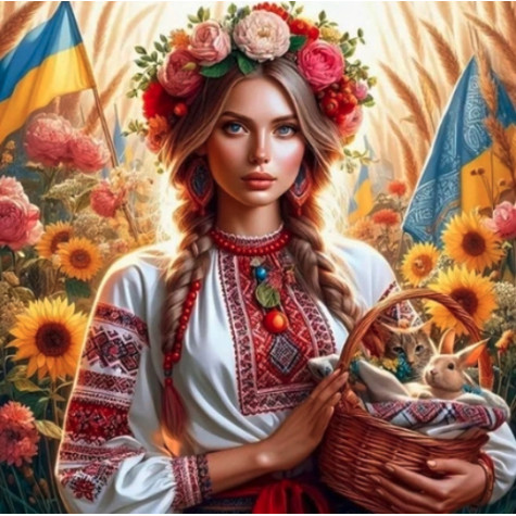 Norimpex Diamantový obrázek malování 30x40cm - Slovanská dívka Ukrajinka ~ 1