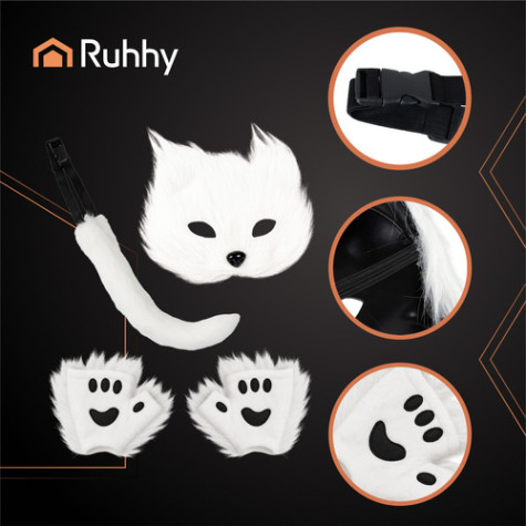 Kostým kočka 4 ks bílý Ruhhy 26249 ~ 4