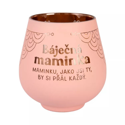 Albi Zrcadlový svícen - Báječná maminka - růžová