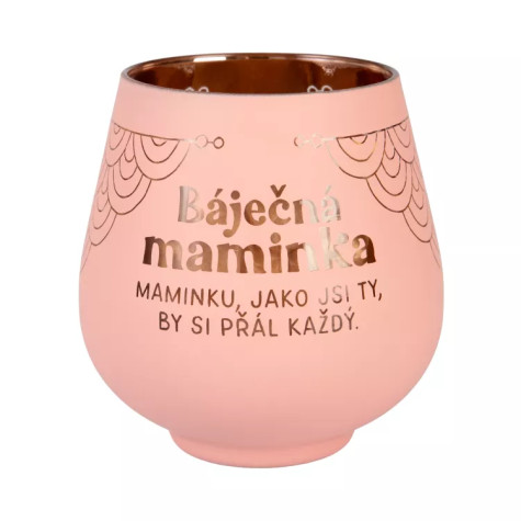 Albi Zrcadlový svícen - Báječná maminka - růžová ~ 1