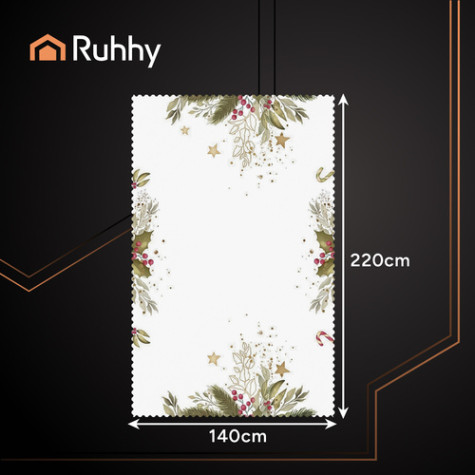 Vánoční ubrus bílý 220x140cm Ruhhy 26378 ~ 5