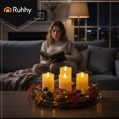 LED svíčky 12,5x5cm 4 ks Ruhhy 26485 ~ 4
