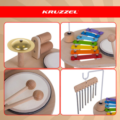 Dřevěný hudební stolek Kruzzel 26420 ~ 3