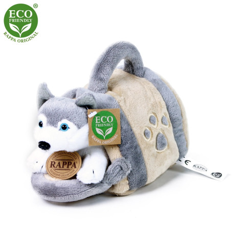 Rappa Plyšový pes Husky s přepravkou 13 cm ECO-FRIENDLY ~ 1