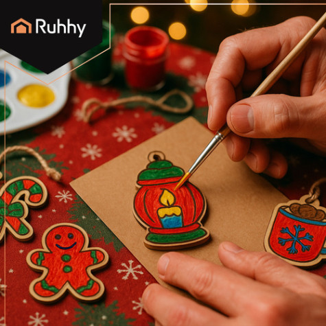 Dřevěné vánoční ozdoby k malování 24 ks Ruhhy 26471 ~ 3