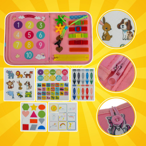 Vzdělávací interaktivní knížka pro děti - růžový Kruzzel 26880 ~ 5