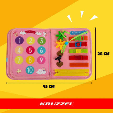 Vzdělávací interaktivní knížka pro děti - růžový Kruzzel 26880 ~ 7