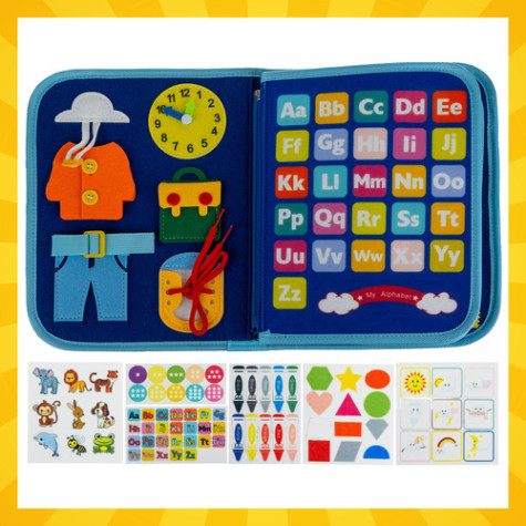 Vzdělávací interaktivní knížka pro děti - modrá Kruzzel 26881 ~ 2