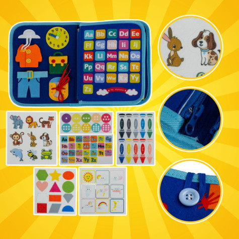 Vzdělávací interaktivní knížka pro děti - modrá Kruzzel 26881 ~ 5