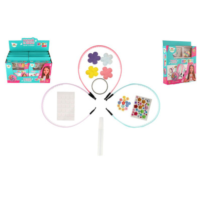 Teddies Kreativní sada Vytvoř si čelenku 3 ks + 45 doplňků