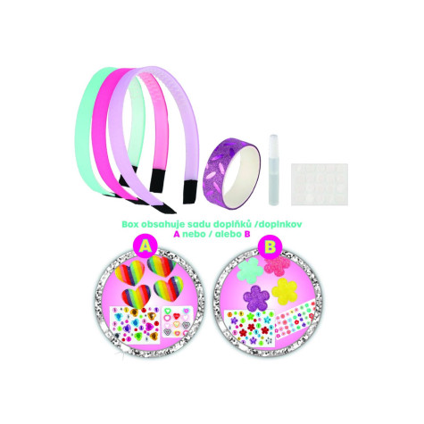 Teddies Kreativní sada Vytvoř si čelenku 3 ks + 45 doplňků ~ 2