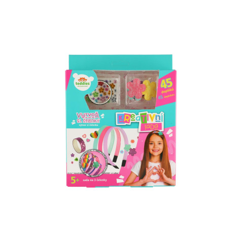 Teddies Kreativní sada Vytvoř si čelenku 3 ks + 45 doplňků ~ 7