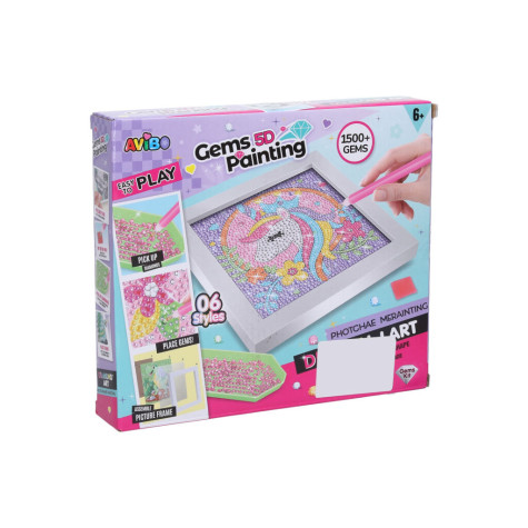 Kreativní set obraz s kamínky 17cm - Dino ~ 2