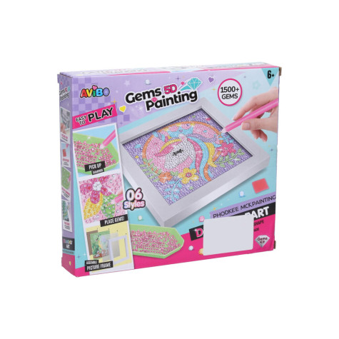 Kreativní set obraz s kamínky 17cm - Jednorožec ~ 2