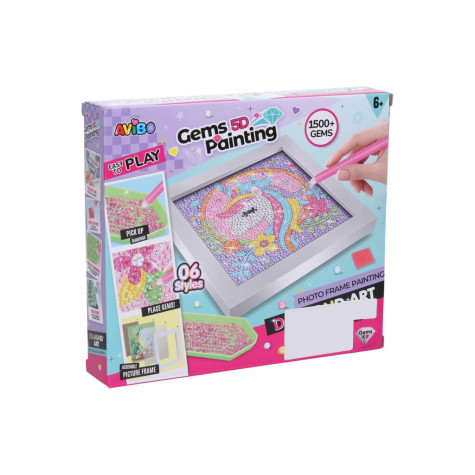 Kreativní set obraz s kamínky 17cm - Papoušek ~ 2