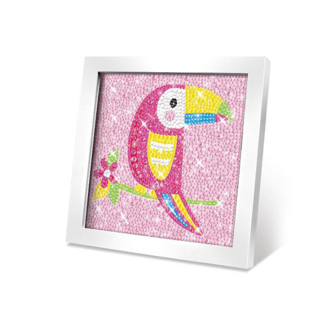 Kreativní set obraz s kamínky 17cm - Papoušek ~ 1