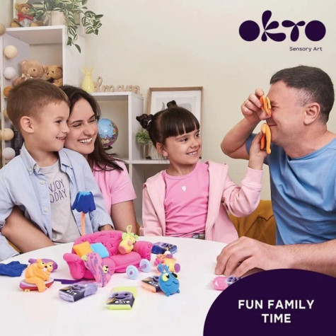 OKTO SENSORY ART Samoschnoucí modelovací hmota set 24 ks bílá a pastel ~ 2