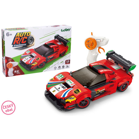 Wiky Stavebnice Auto červené RC na dálkové ovládání 17 cm 279 dílků ~ 1