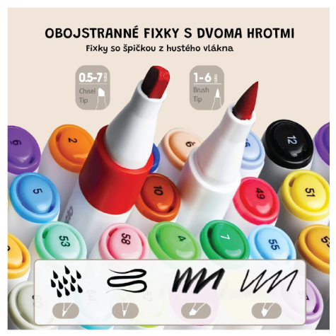 Jarmelo Oboustranné fixy se dvěma hroty v boxu 48 ks ~ 4