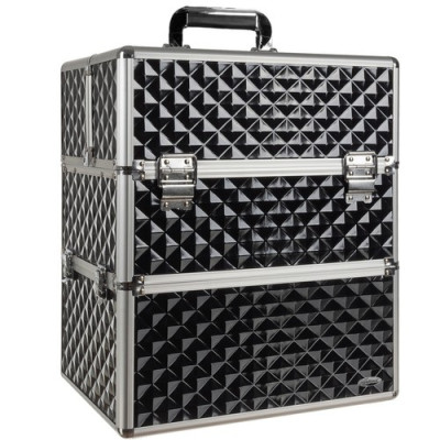 Přenosný kosmetický kufřík XL černý Soulima 22529