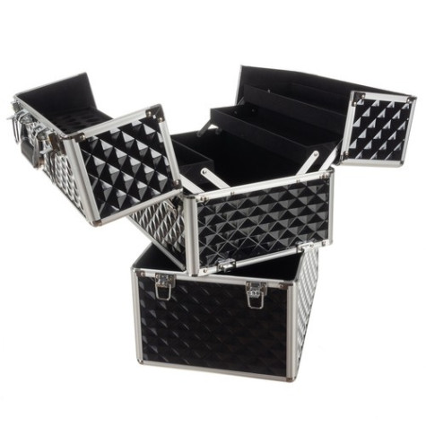 Přenosný kosmetický kufřík XL černý Soulima 22529 ~ 4