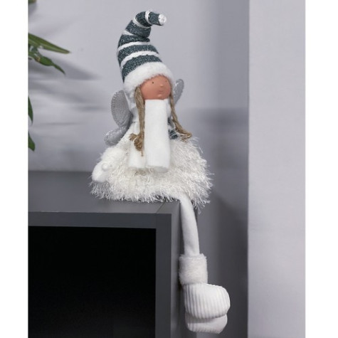 Vánoční figurka Víla 55 cm bílá sedící Ruhhy 22339 ~ 4