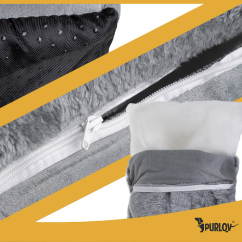 Kočičí pelíšek domeček šedý Purlov 25706 ~ 5