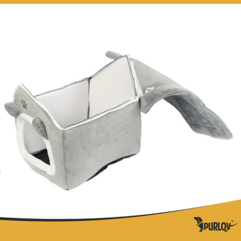 Kočičí pelíšek domeček šedý Purlov 25706 ~ 6