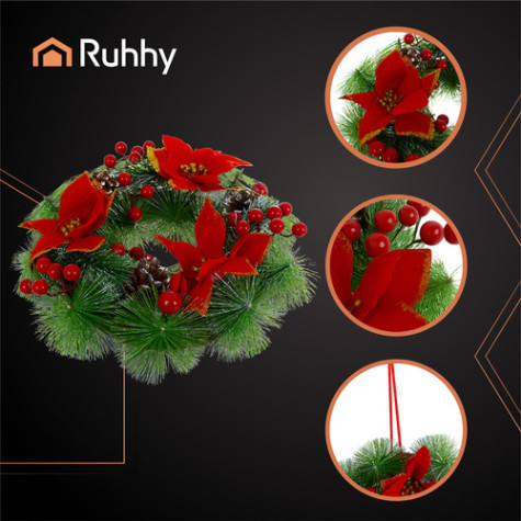 Vánoční věnec umělý na dveře 30 cm Ruhhy 26470 ~ 2